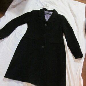 Marc New York classic black long wool cashmere coat EuC size 12